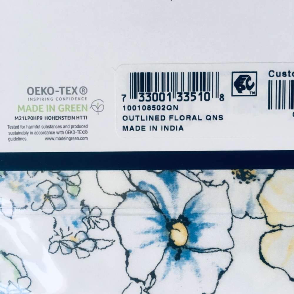 new Outlined Floral Cornflower Charter Club Solid 550 TC Cotton QUEEN Sheet Set - Picture 12 of 13